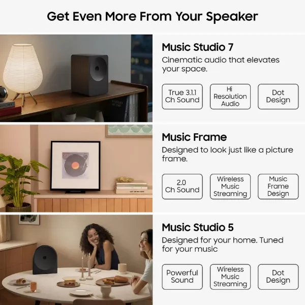 Samsung HW-LS70H/XU Multi-Directional Music Studio 7 WiFi-Bluetooth Wireless Speaker - Black_use