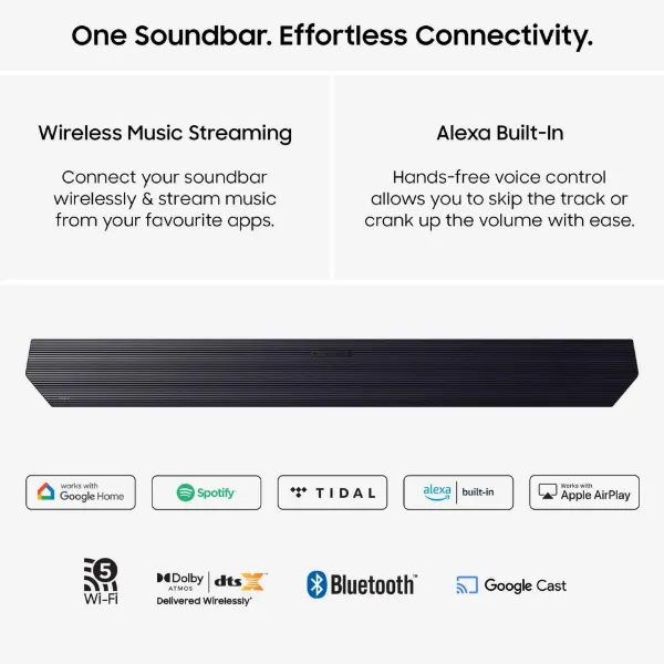 Samsung HW-Q990H/XU 11.1.4ch Q-Series Soundbar with Subwoofer & Rear Speaker - Titan Black_connectivity