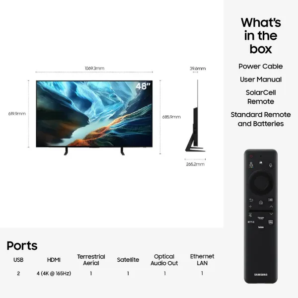 Samsung QE48S90HAEXXU 48" OLED Glare Free Vision AI Smart TV_dimensions