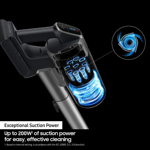 Samsung VS20B75AGR1/EU Jet 75E Pet Cordless Vacuum Cleaner - 60 Minutes Run Time - Mint_suction