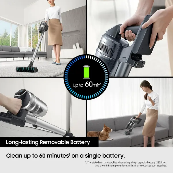 Samsung VS20B75AGR1/EU Jet 75E Pet Cordless Vacuum Cleaner - 60 Minutes Run Time - Mint_battery