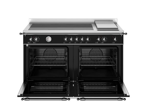 Bertazzoni HER125I2ENET2 Heritage 120cm Double Induction Top and Griddle Range Cooker in Black