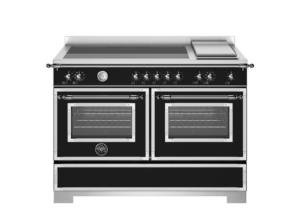 Bertazzoni HER125I2ENET2 Heritage 120cm Double Induction Top and Griddle Range Cooker in Black