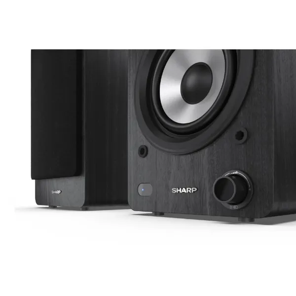 Sharp CP-SS30 BK Pair of Wireless Bookshelf Speakers - Black_corner