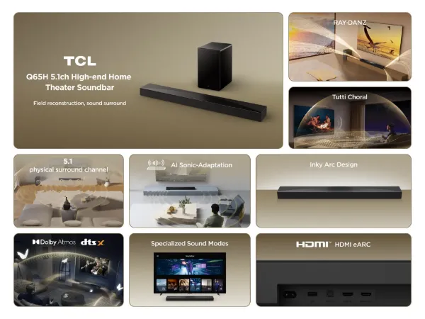 TCL Q65H 5.1 soundbar with Dolby Atmos & Ray Danz technologies - Black_product