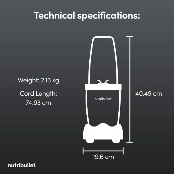 Nutribullet 02775 (NB-201) McLaren Mastercard F1 Team 900 Series 6-Piece Kit_specifications