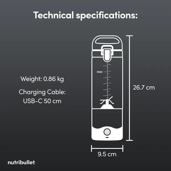 Nutribullet 02777 (NBG-200) McLaren Mastercard F1 Team Portable Blender - Grey_specifications
