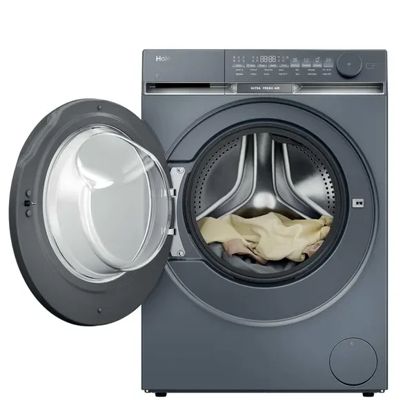 Haier HW100-B14387GUUK X9 Washing Machine - Graphite - 10KG_open