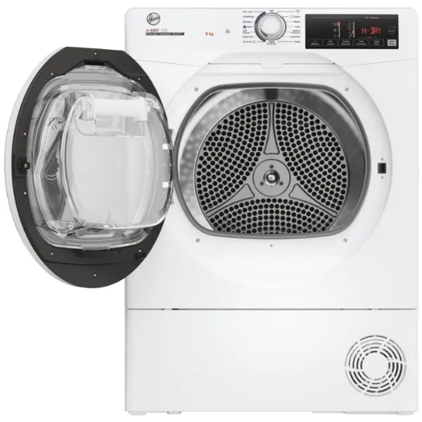 Hoover HRE C9TE-80 Condenser Tumble Dryer, 9kg, White, B Rated_open