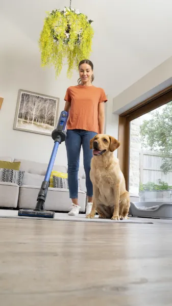 Numatic Henry Quick Pet Vacuum Cleaner - Blue_wooden floor