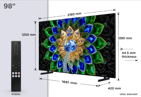 TCL 98A400U-UK 98" QD-MINI LED TV_dimensions