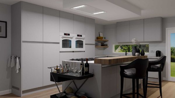 Faber Heaven Soft A90 Matt White Ceiling Hood_installed
