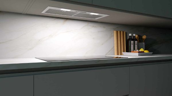 Faber Inca Smart C 70cm Light Grey Integrated Canopy Cooker Hood_installed