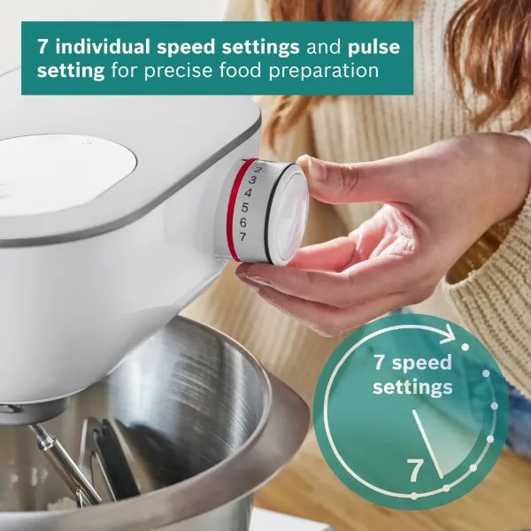 Bosch MUM5XW49GB, Stand mixer with scale White_speed settings