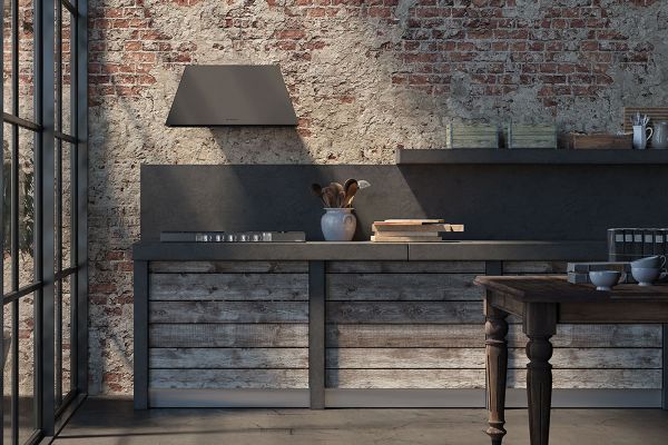 Faber Chloé EV8P A70 70cm Dark Grey Matt Wall Mounted Cooker Hood_installed