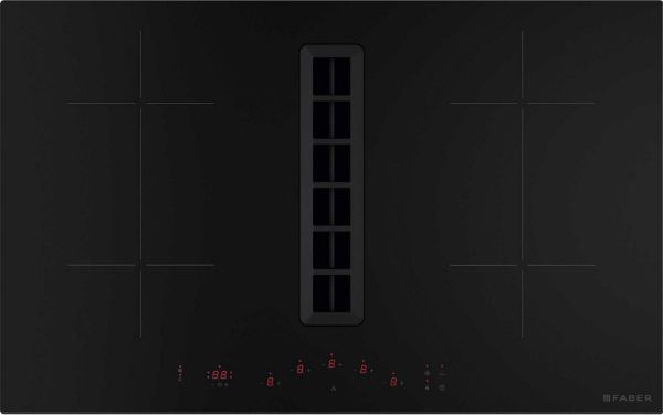 Faber Galileo Flow F830 Recirculating Only Black Glass Vented Induction Hob_zones