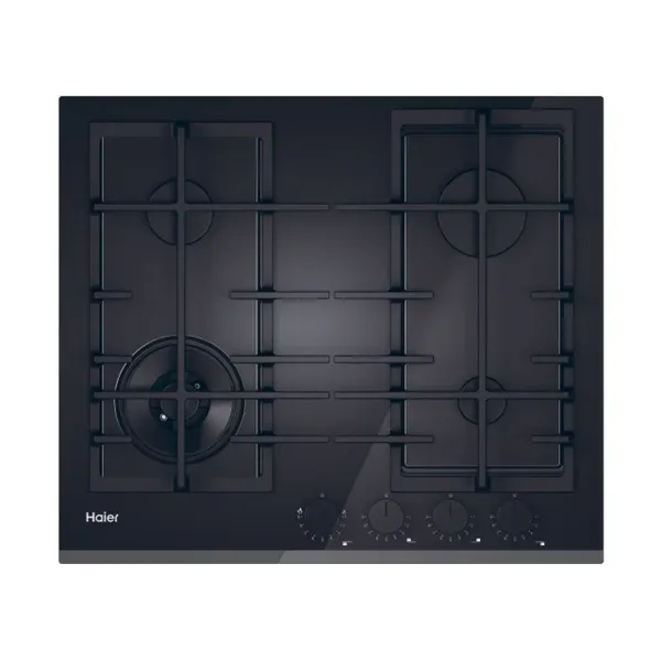 Haier HAVG6BF4TBPB Series 4 Gas on Glass Hob - Black - 4 Rings_main