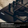 Haier HAVG75TBBP Series 4 Gas on Glass Hob - Black - 5 Rings_main_iron