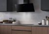 Faber Shadow 90cm Black Glass Wall Mounted Angled Cooker Hood_installed
