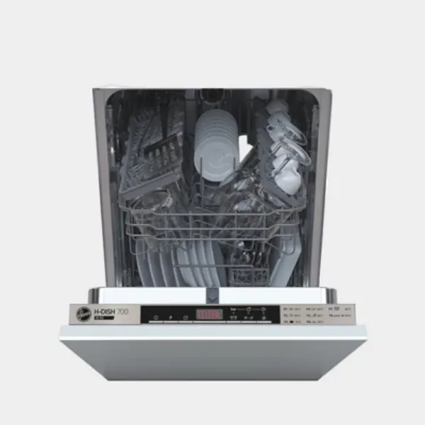 Hoover HDIH 2T1047-80 H-Dish 700 Integrated Slimline Dishwasher - Silver - 10 Place Settings_open