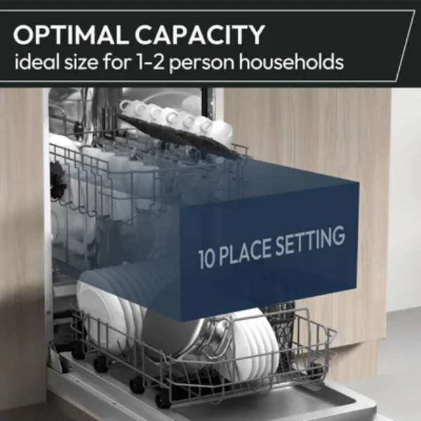 Hoover HDIH 2T1047-80 H-Dish 700 Integrated Slimline Dishwasher - Silver - 10 Place Settings_optimal