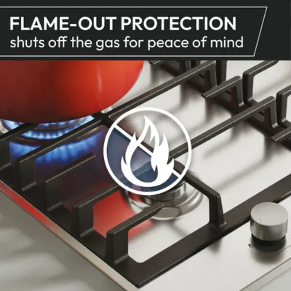Hoover HHW6LK3X H-Hob 300 Gas Hob - Stainless Steel - 4 Burners_protection