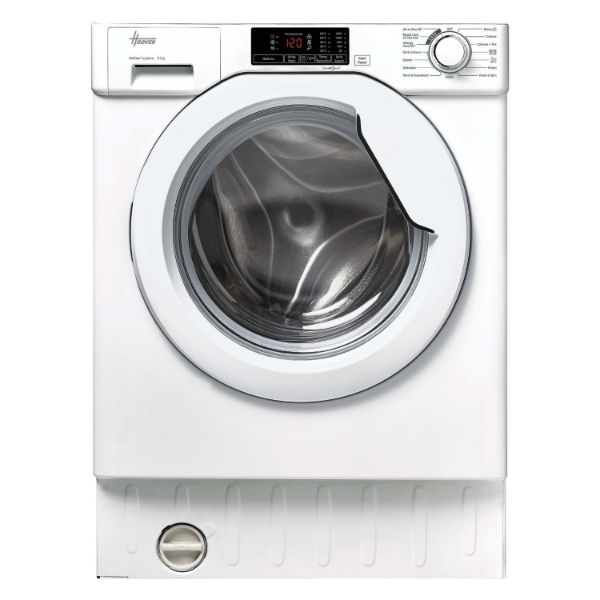 Hoover HBWS 48D1W4J-80 Integrated Washing Machine, 8kg, 1400 Spin, White, B Rated_main