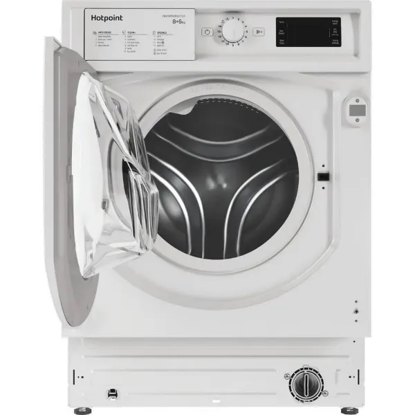 Hotpoint BIWDHG861485 8kg/6kg 1400 Spin Integrated Washer Dryer - White_front open