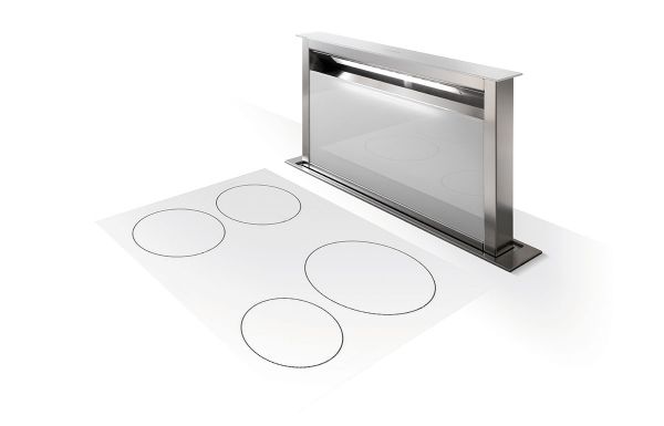 Faber Fabula Plus EV8+ BK A90 90cm White/Stainless Steel Downdraft Cooker Hood_front