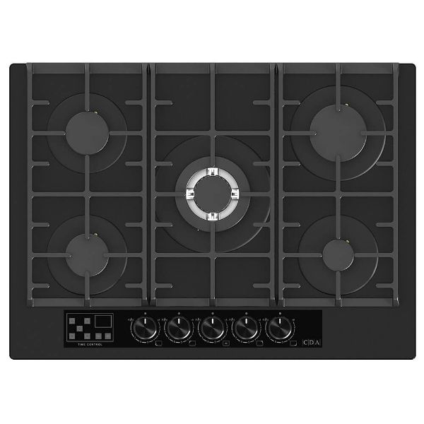 CDA HVG731MB 70cm 5 Zone Gas on Glass Hob_Top View