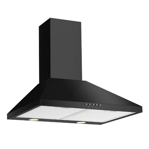 CDA ECH73BL Chimney Cooker Hood_Angled View