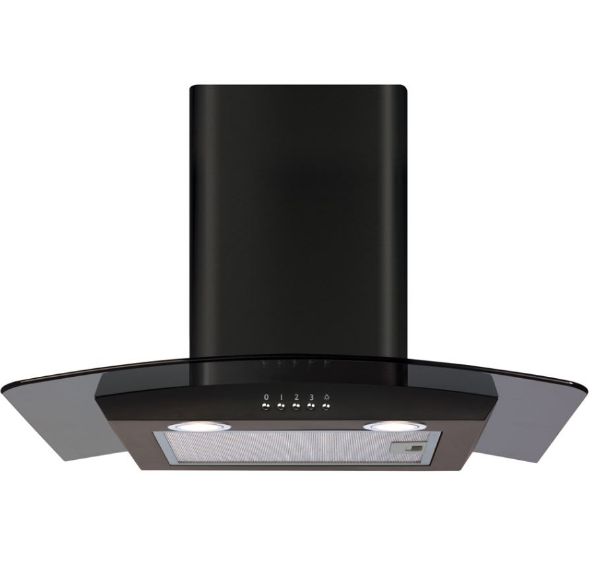 CDA ECP62BL Curved Glass Cooker Hood_Front View