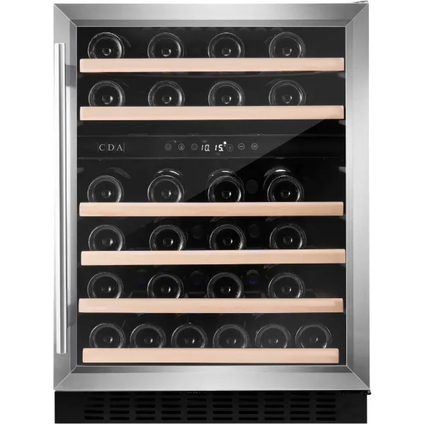 CDA CFWC604SS 60cm Freestanding Undercounter Dual Zone Wine Cooler_Front View