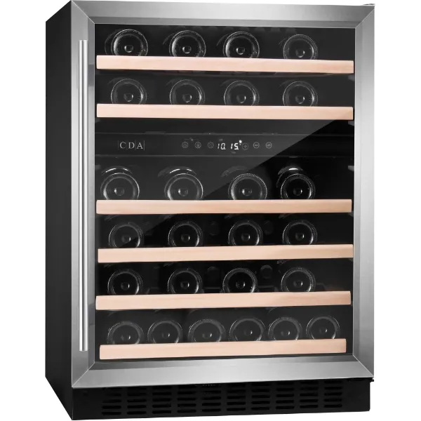 CDA CFWC604SS 60cm Freestanding Undercounter Dual Zone Wine Cooler_Angled View