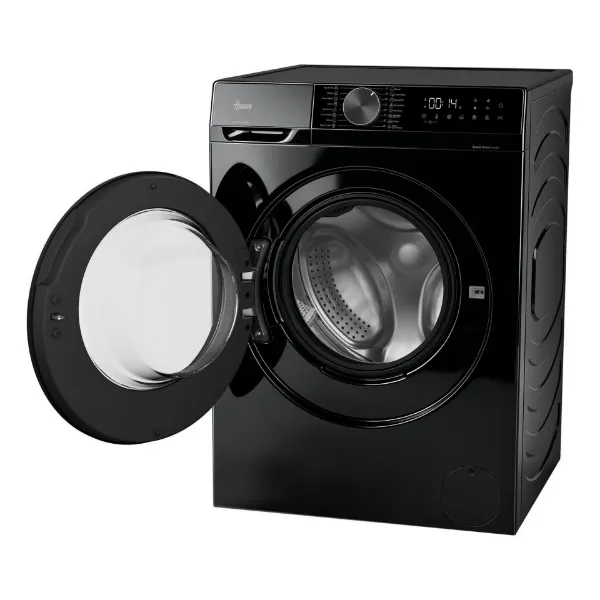 Hoover HGD 48S8C-80 8kg, 1400Spin Ultra Washing Machine - Black_angled view