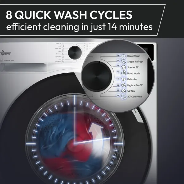 Hoover HGWD 485S8C-80 5kg/1400 Spin Washer Dryer - White_wash cycle