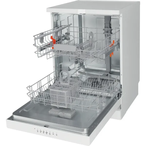Hotpoint HP2FFC14BN6WUK Dishwasher with ActiveDry - White - 14 Place Settings_angled view open
