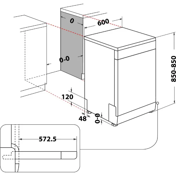 Hotpoint HP2FFC14BN6WUK Dishwasher with ActiveDry - White - 14 Place Settings_dimensions