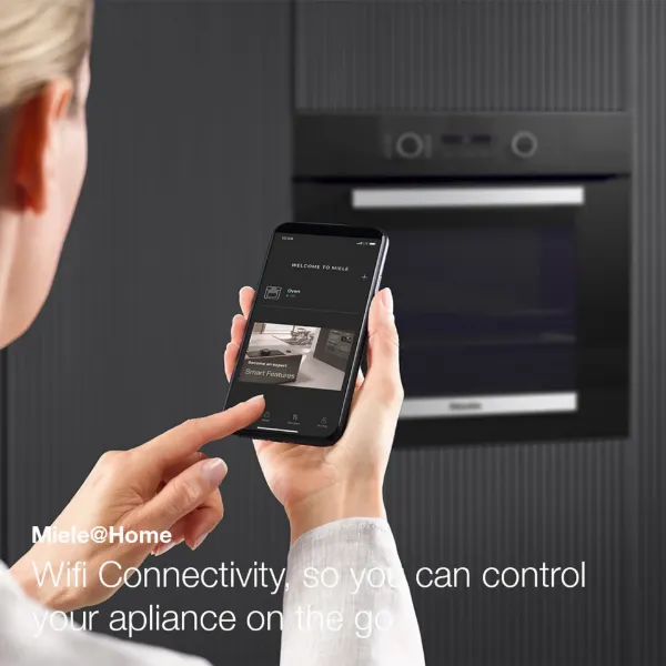 Miele H 2465 BP 59.5cm Built In Electric Single Oven - Black & Stainless Steel_wifi connectivity