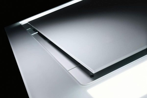 Faber Heaven Glass 2.0 EV8+ KL WH A90 White Glass 90cm Ceiling Cooker Hood_closeup