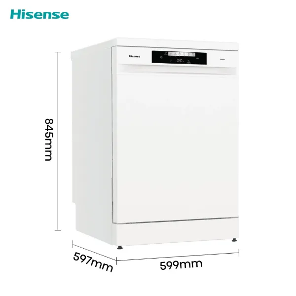 Hisense HS642D90WUK Full-Size Dishwasher - White - 14 Place Settings_dimensions