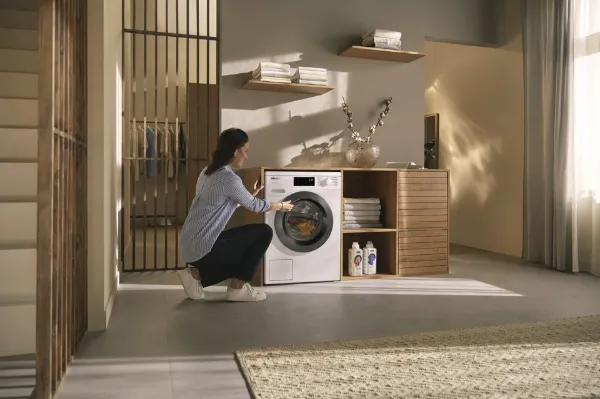 Miele WED385 WCS 9kg 1400 Spin Washing Machine - White_room view