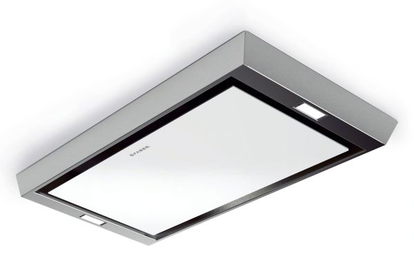 Faber Heaven Compact EV8 X A90 White Glass/Stainless Steel 90cm Ceiling Cooker Hood_front