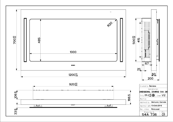 Faber Skypad 2.0 X/WH F120 Stainless Steel/White Glass 120cm Ceiling Cooker Hood_diagram
