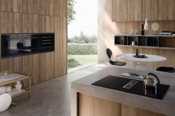 Faber Galileo Bold F830 Recirculating Only Black Glass Venting Hob_installed
