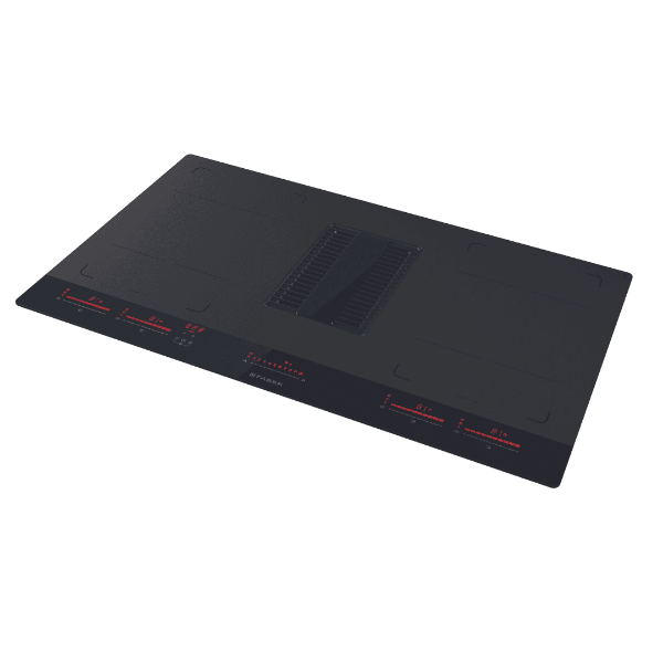 Faber Galileo Glass HE Black Glass Venting Hob_front