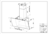 Faber Tweet EG8 LED A55 55cm White Glass Wall Mounted Cooker Hood_dimensions