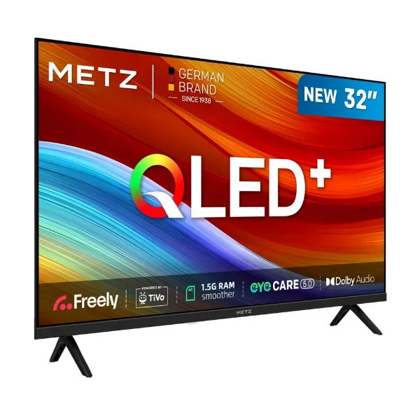 Metz 32MQH6800ZUK 32" Metz HD Smart QLED TV with Freely Power by Tivo - Black_angled view 2