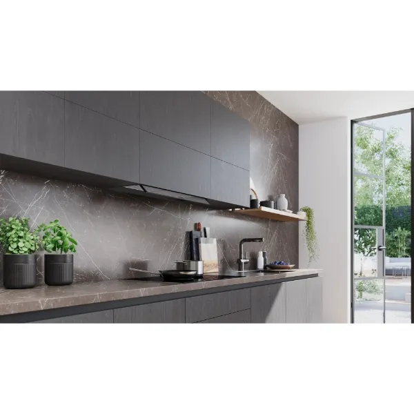 Siemens LJ85BCC60B Integrated Design Hood in Matt Black _installed