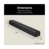 LG SQM1.AGBRLLK soundbar speaker 2.0 channels 40 W - Black_dimensions